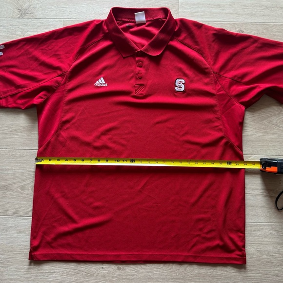 Adidas NC State Wolfpack Shirt Mens 2XL Red Collard Shirt - Picture 1 of 6